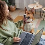 Girl Petting Cute Dog