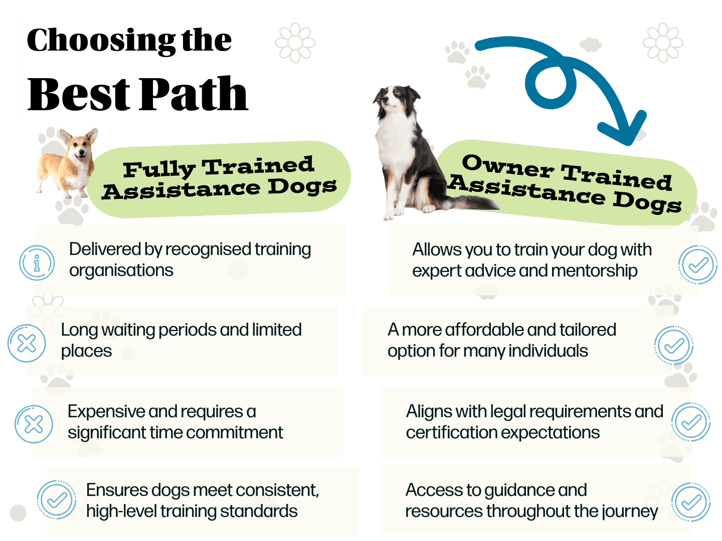 Comparison of fully trained and owner trained assistance dogs